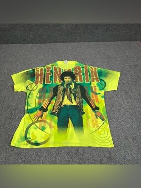 Vintage Jimmi Hendrix Aop Shirt Men’s Xl 90s Y2K Music Promo Rare Grail